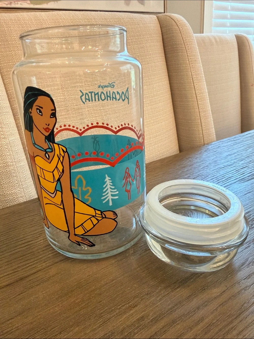Pocahontas anchor Glass Jar from 1990s